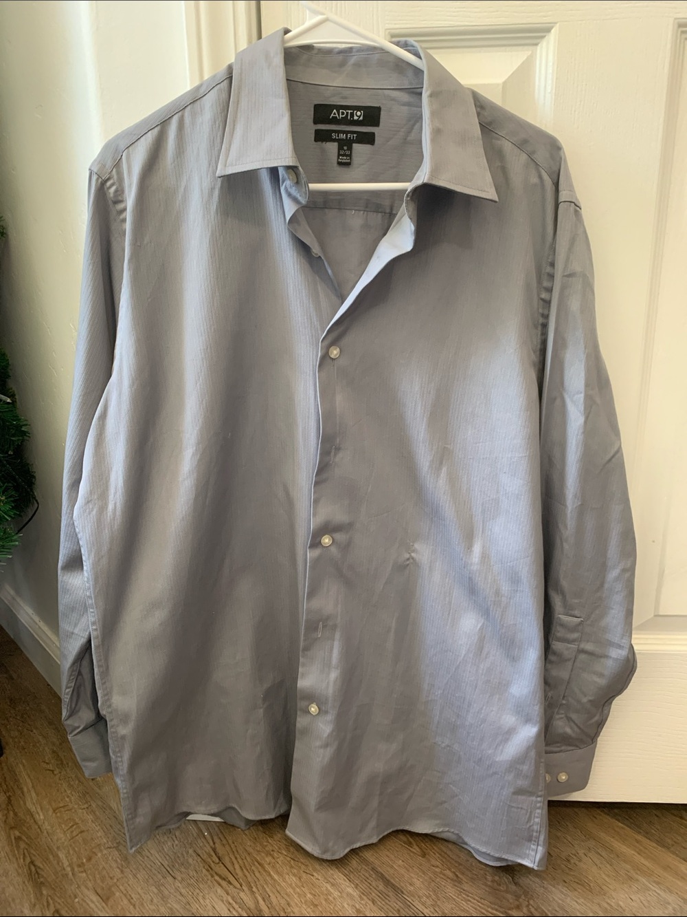 Apt. 9 Men's Light Blue Slim Fit Dress Shirt